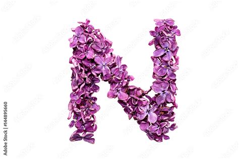 Flower letter lilac or purple color isolated on white background ...