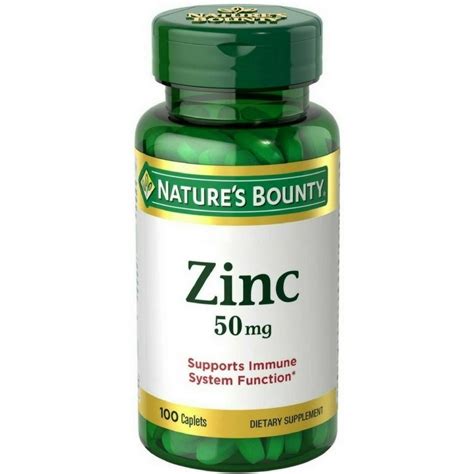 Nature's Bounty Zinc 50 mg Caplets 100 ea (Pack of 3) - Walmart.com ...