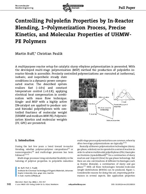 (PDF) Controlling Polyolefin Properties by In-Reactor Blending, 1–Polymerization Process ...