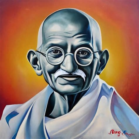 Premium AI Image | Gandhi Jayanti Gandhi Painting Image