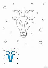 Simple Capricorn coloring Page In PDF  Download Templatenet sketch template