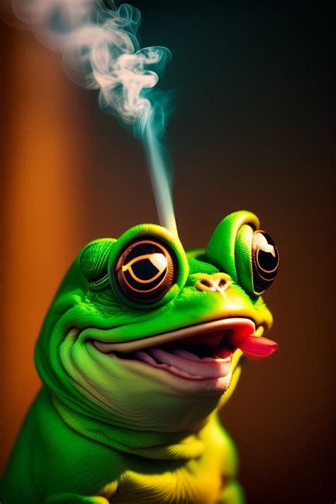 Lexica - Pepe the frog smoking weed and laughing