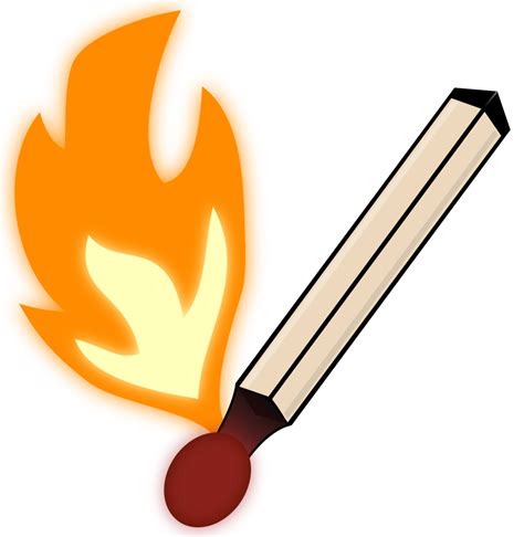 OnlineLabels Clip Art - Burning matchstick in color