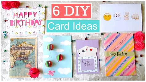 DIY- 6 Easy Greeting Card Ideas.! - YouTube