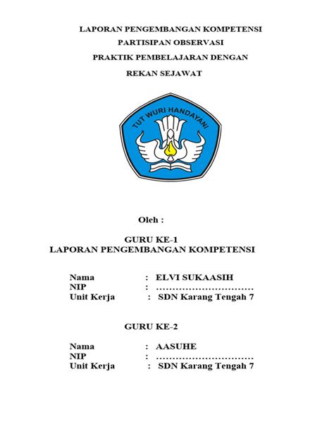 Laporan Pengembangan Kompetensi Partisipan Observasi Praktik Pembelajaran Dengan Rekan Sejawat | PDF