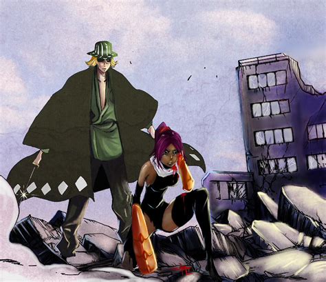 kisuke and Yoruichi by musha1981 on DeviantArt