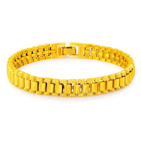 Hot Sale Wide Bracelet 24k Gold Color Plated Vacuum Chains Link Trendy Jewelry Bracelets ...