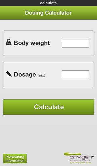 POCKET.MD - The Privigen Dosing Calculator, Privigen® Human Normal Immunoglobulin (IVIg) Dosing ...