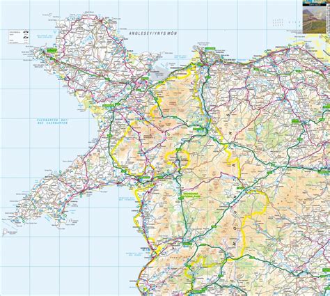 Wales Offline Map, Including Anglesey, Snowdonia, Pembrokeshire And ...