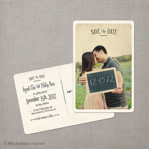 Save The Date Postcards / 4x6 / Save The Date / Vintage - The "Anyah" #2543995 - Weddbook