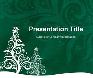 Pine Silhouette Green PowerPoint Template