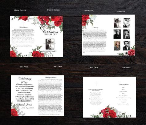 Funeral Program Template Bi Fold