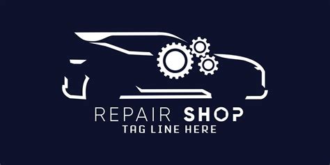 Automotive repair and car repair logo with creative car shape and gear ...