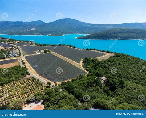 Aerial View on Plateau Valensole with Blossoming Lavender Fields Near ...