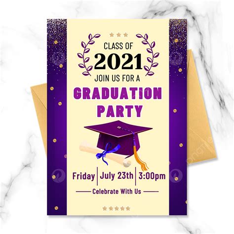 Purple Starlight Graduation Invitation Design Template Download on Pngtree