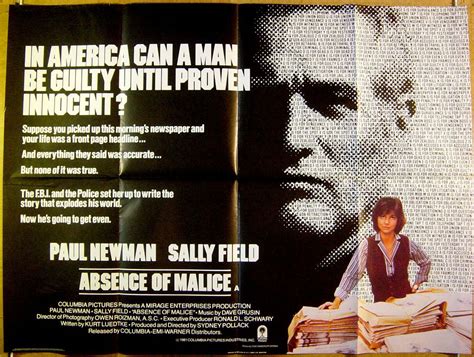 Absence Of Malice - Original Cinema Movie Poster From pastposters.com British Quad Posters and ...