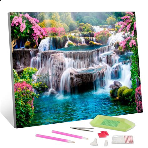 TISHIRON Diamond Painting Kits,12x16 inch 5D DIY Waterfall Natural ...