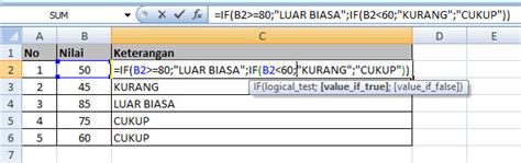 Rumus IF excel lengkap (2 kondisi,3 kondisi, 4 kondisi dan If bersarang beserta contohnya ...