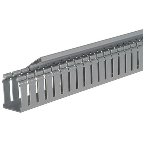 PANDUIT H4X4LG6 Wire Duct,Hinging Cover,Gray,L 6 Ft - Walmart.com ...