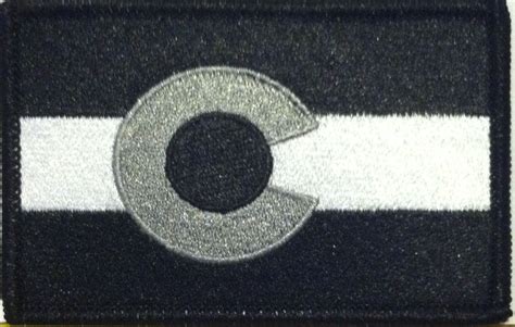 COLORADO Flag Iron-On Patch Morale Patch Black & White Version Black ...