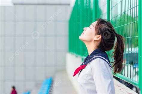 Portrait Of A Girl In The Playground During The Day Background ...