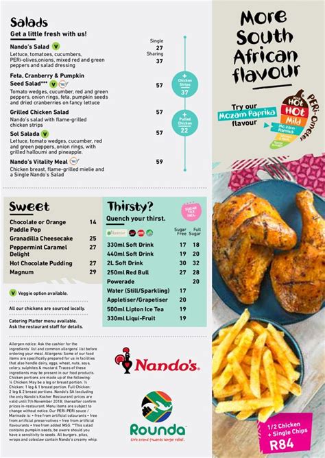 Nando's Menu Prices & Specials