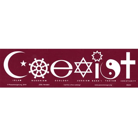 S001PACK2 Coexist Interfaith Bumper Sticker Variations Multiple Sticker ...