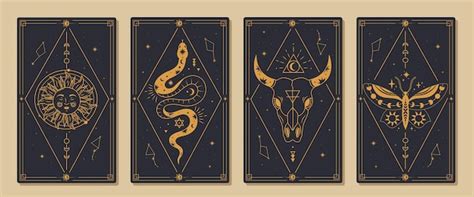 Premium Vector | Set of magical tarot cards mysticism and esotericism occultism imagination and ...