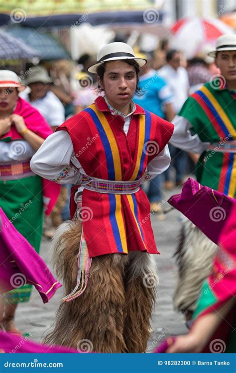 Indigenous Male In Colourful Clothing Ecuador Editorial Photo ...