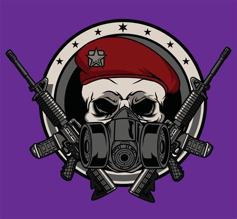 skull with guns logo 3687875 Vector Art at Vecteezy