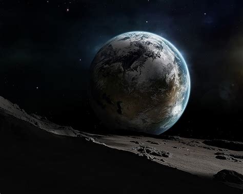 Earth From Moon, earth from space, tiny earth, earth, HD wallpaper | Peakpx