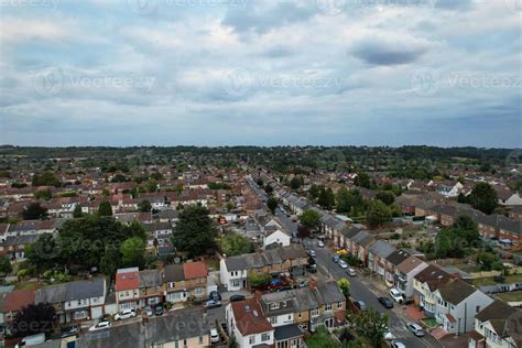 Luton City Centre and Local Buildings, High Angle Drone's View of Luton ...