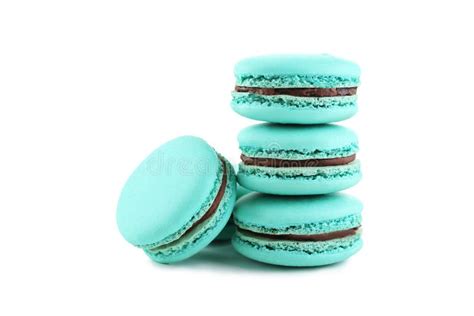 Blue macarons stock image. Image of france, assorted - 57871993