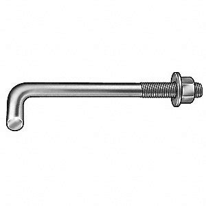 L Shaped Anchor Bolt W/Nut/Washer (Plain) - R.H. Fasteners