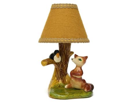 Ceramic Fox Lamp Night Light. The Fox and Crow by LeBonheurDuJour