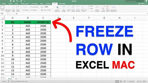 How to Freeze a Row in Excel [ MAC ] - YouTube