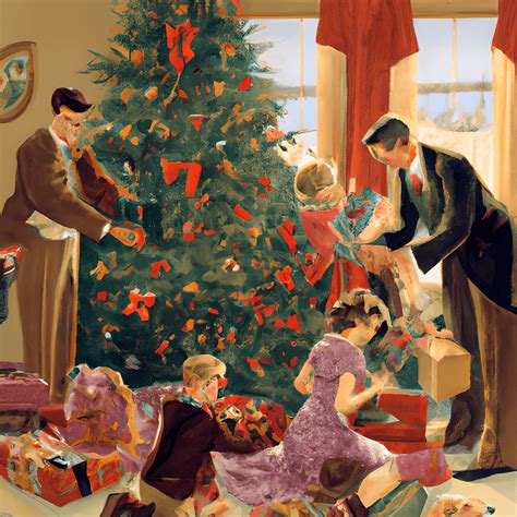 Norman Rockwell Christmas Tree Graphic · Creative Fabrica