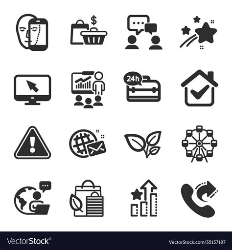 Set business icons such as people chatting Vector Image