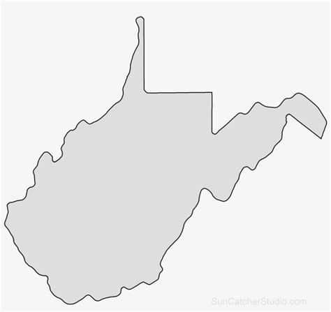 West Virginia Map Outline Png Shape State Stencil Clip - West Virginia State Png - 2100x2100 PNG ...