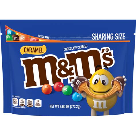 M&M'S Caramel Milk Chocolate Candy, 9.6 Oz Resealable Bag - Walmart.com ...