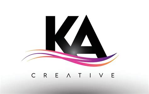 KA Logo Letter Design Icon. KA Letters with Colorful Creative Swoosh ...