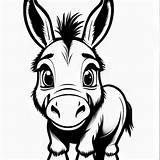 Premium Photo  Black And White line drawing Coloring Book Donkey Image sketch template