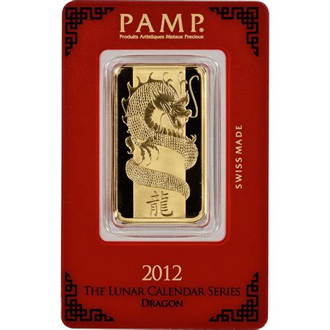 1 oz. Gold Bar - PAMP Suisse - Year of the Dragon - 999.9 Fine in ...