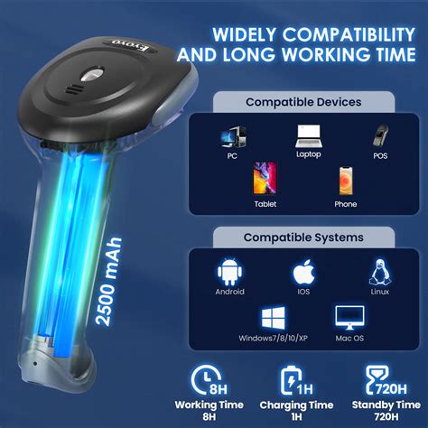 Mua Eyoyo Wireless Barcode Scanner, [2D&2500mAh] Upgraded Barcode Scanner for Inventory ...