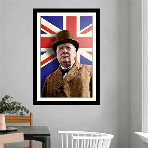 Winston Churchill on British Flag Art POSTER PRINT | Etsy