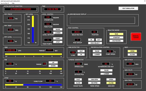 Reactor Control Panel – Boiling Water Reactor Simulation