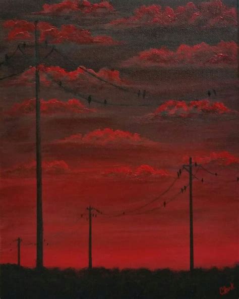 Red Sky - painting with jane inspired. 12x16 gallery wrapped canvas. | Sky painting, Painting ...