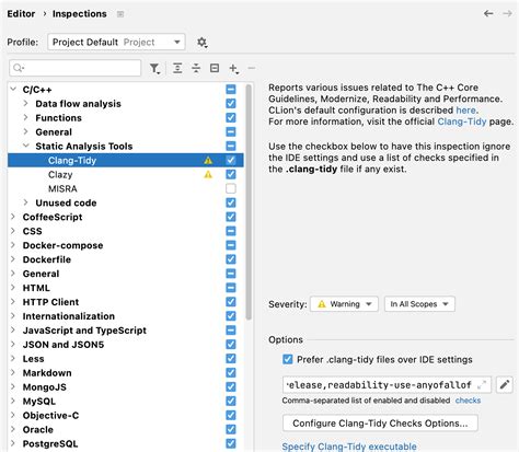 Clang-Tidy integration | CLion