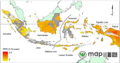 The Plasmodium falciparum malaria Pf PR 2–10 endemicity map ...