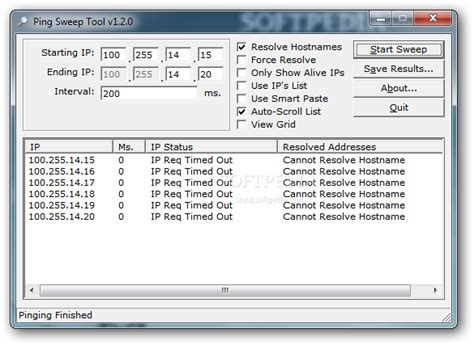 Ping Sweep Tool 1.2.0 - Download, Review, Screenshots